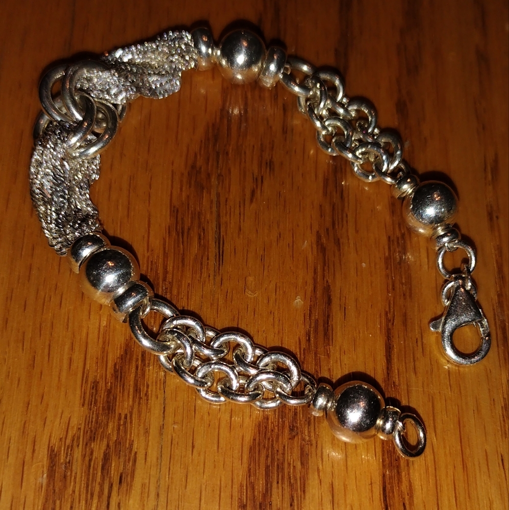 Solid Sterling Silver Unique Bracelet - image 1